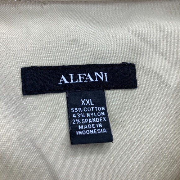 Alfani Mens Solid Twill Button Down Overshirt Khaki 2XL - Picture 3 of 4